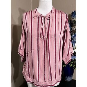 Marc New York Andrew Marc Dolman Sleeve Striped Blouse Size Small